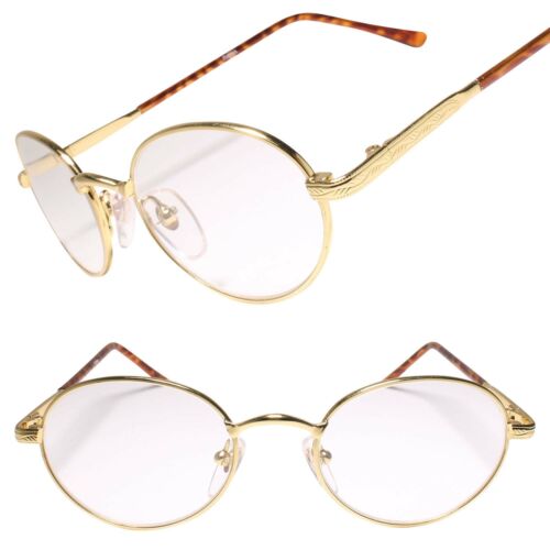 Classic True Genuine Vintage 90s Gold Frame Reader Oval 1.00 Reading Glasses Eyewear Galleria