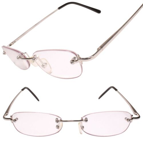 Modern Rimless Rectangle Silver Frame 1.25 Diopter Reading Glasses Eyewear Galleria